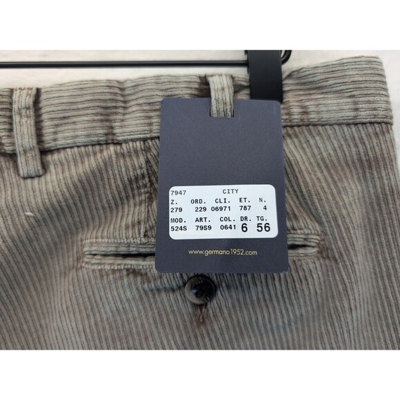 Germano Made in Italy City Stretch Corduroy Pants Mens Size 56/40 NWT - Picture 15 of 16